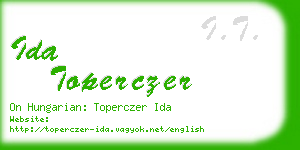 ida toperczer business card